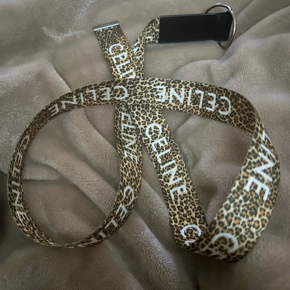 Celine Leopard Print Belt